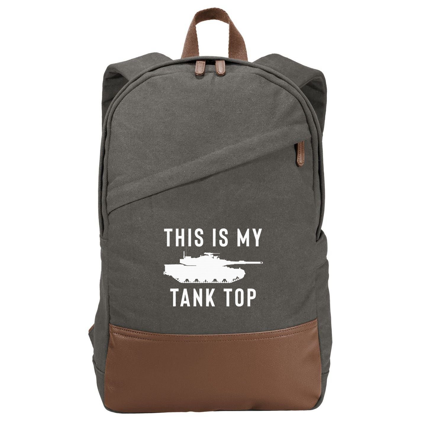 M1 Abrams Tank Funny Sarcastic Military Pun Gift Cotton Canvas Backpack