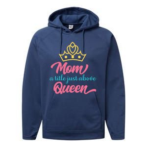 Mom A Title Just Above Queen Performance Fleece Hoodie