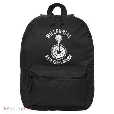 Millennial Anti Theft Device Funny Manual Transmission 16 in Basic Backpack
