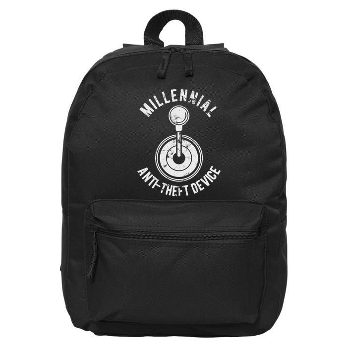 Millennial Anti Theft Device Funny Manual Transmission 16 in Basic Backpack