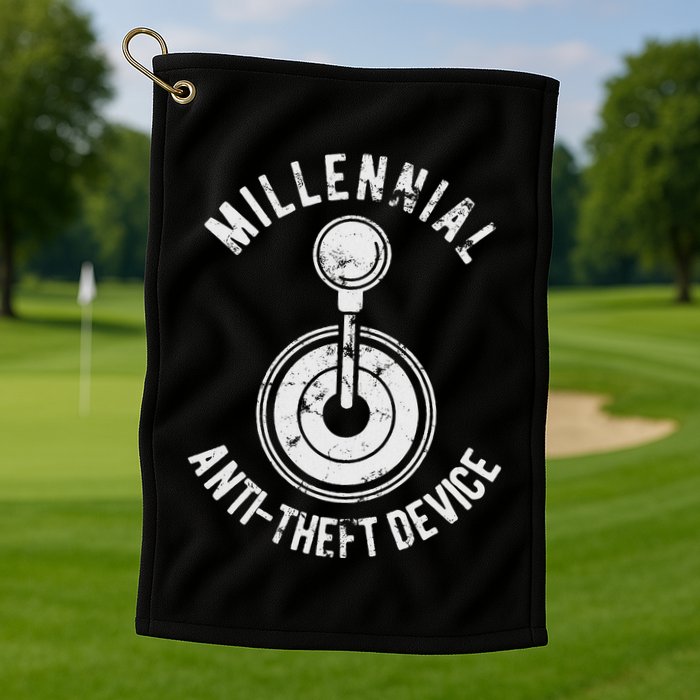 Millennial Anti Theft Device Funny Manual Transmission Golf Towel