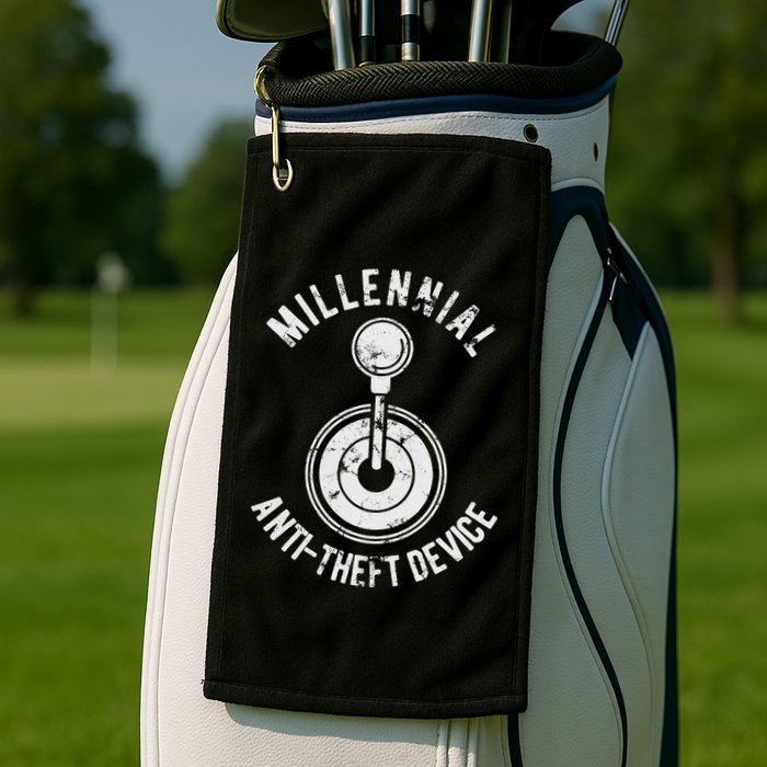 Millennial Anti Theft Device Funny Manual Transmission Golf Towel