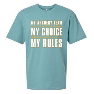 My Archery Team My Choice My Rules Great Gift Bow Archery Coach Gift Sueded Cloud Jersey T-Shirt