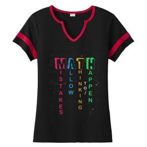 Mistakes Allow Thinking To Happen School Math Teacher Ladies Halftime Notch Neck Tee