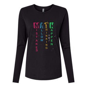 Mistakes Allow Thinking To Happen School Math Teacher Womens Cotton Relaxed Long Sleeve T-Shirt