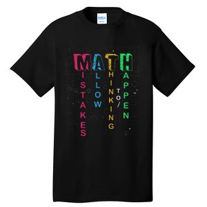 Mistakes Allow Thinking To Happen School Math Teacher Tall T-Shirt