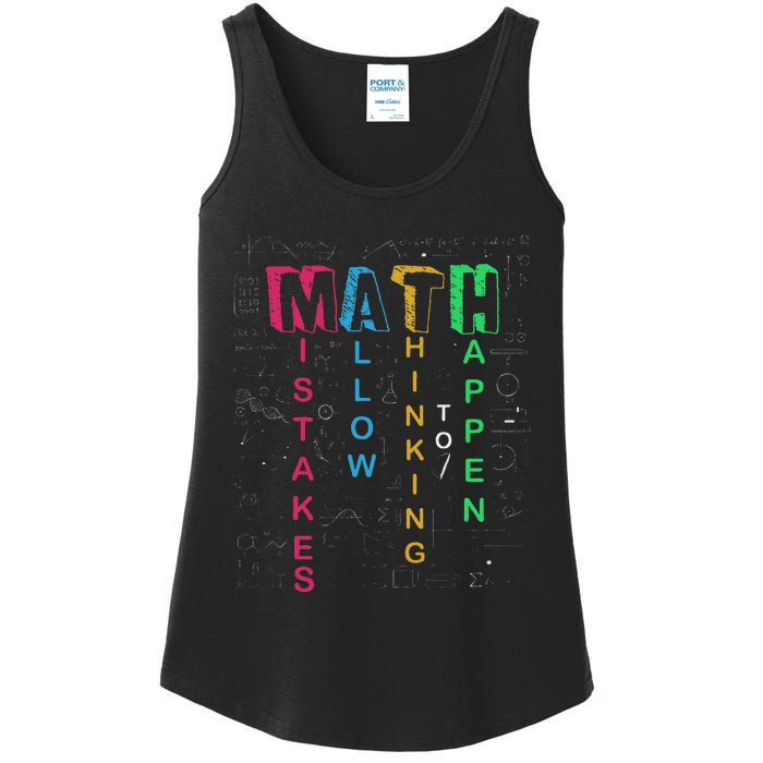 Mistakes Allow Thinking To Happen School Math Teacher Ladies Essential Tank