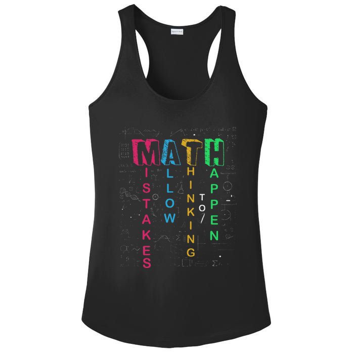 Mistakes Allow Thinking To Happen School Math Teacher Ladies PosiCharge Competitor Racerback Tank