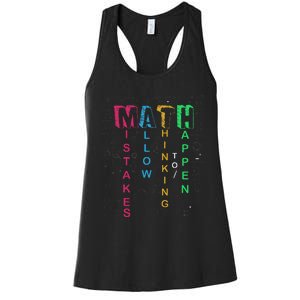 Mistakes Allow Thinking To Happen School Math Teacher Women's Racerback Tank