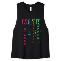 Mistakes Allow Thinking To Happen School Math Teacher Women's Racerback Cropped Tank