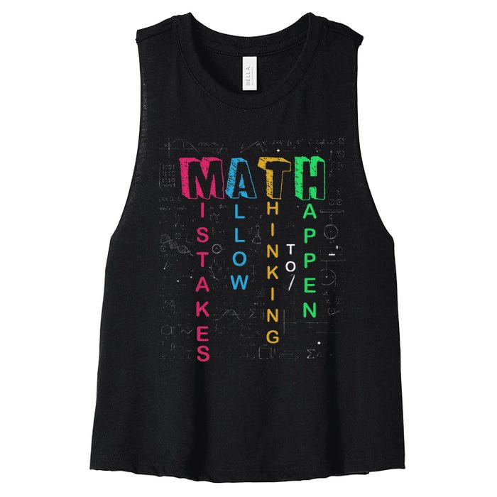 Mistakes Allow Thinking To Happen School Math Teacher Women's Racerback Cropped Tank