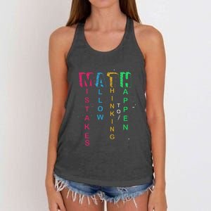 Mistakes Allow Thinking To Happen School Math Teacher Women's Knotted Racerback Tank