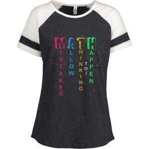 Mistakes Allow Thinking To Happen School Math Teacher Enza Ladies Jersey Colorblock Tee