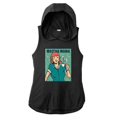 Matcha Mama Ladies PosiCharge Tri-Blend Wicking Draft Hoodie Tank