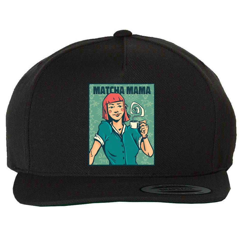 Matcha Mama Wool Snapback Cap