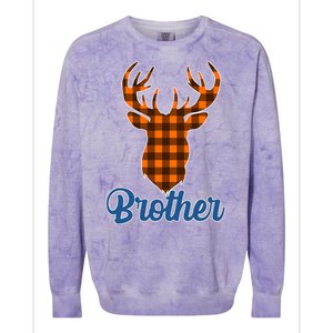 Matching Holiday Family Plaid Reindeer Brother Colorblast Crewneck Sweatshirt