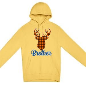 Matching Holiday Family Plaid Reindeer Brother Premium Pullover Hoodie