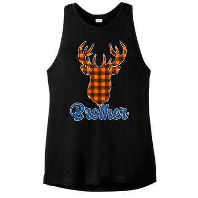 Matching Holiday Family Plaid Reindeer Brother Ladies PosiCharge Tri-Blend Wicking Tank