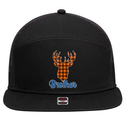 Matching Holiday Family Plaid Reindeer Brother 7 Panel Mesh Trucker Snapback Hat