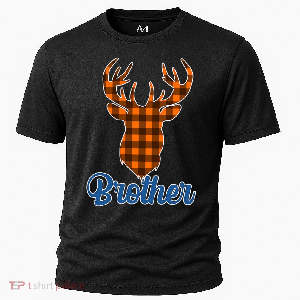 Matching Holiday Family Plaid Reindeer Brother Cooling Performance Crew T-Shirt