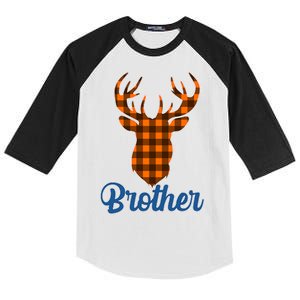 Matching Holiday Family Plaid Reindeer Brother Kids Colorblock Raglan Jersey