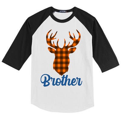 Matching Holiday Family Plaid Reindeer Brother Kids Colorblock Raglan Jersey