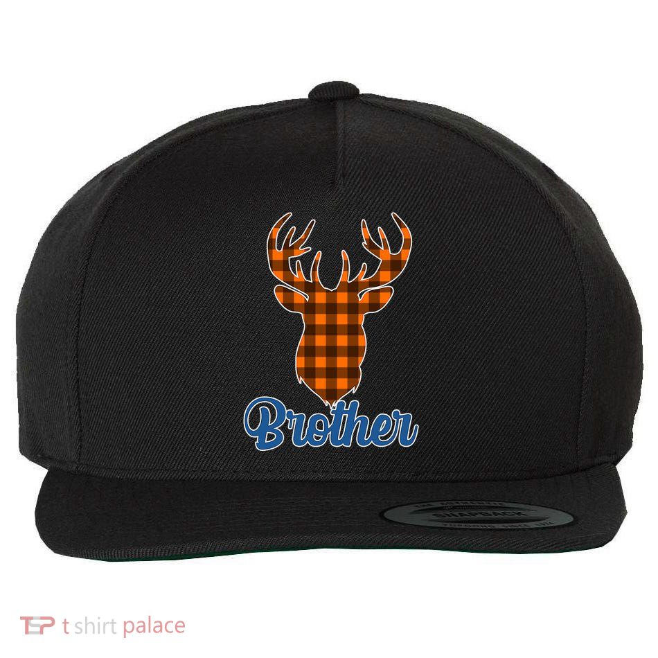 Matching Holiday Family Plaid Reindeer Brother Wool Snapback Cap