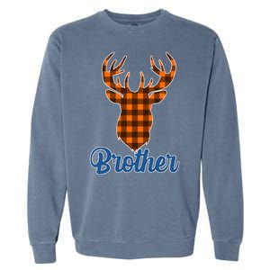 Matching Holiday Family Plaid Reindeer Brother Garment-Dyed Sweatshirt