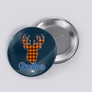 Matching Holiday Family Plaid Reindeer Brother Button