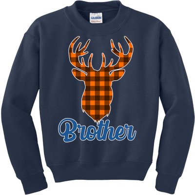 Matching Holiday Family Plaid Reindeer Brother Kids Sweatshirt