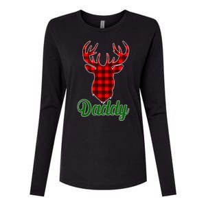 Matching Holiday Family Plaid Reindeer Daddy Womens Cotton Relaxed Long Sleeve T-Shirt