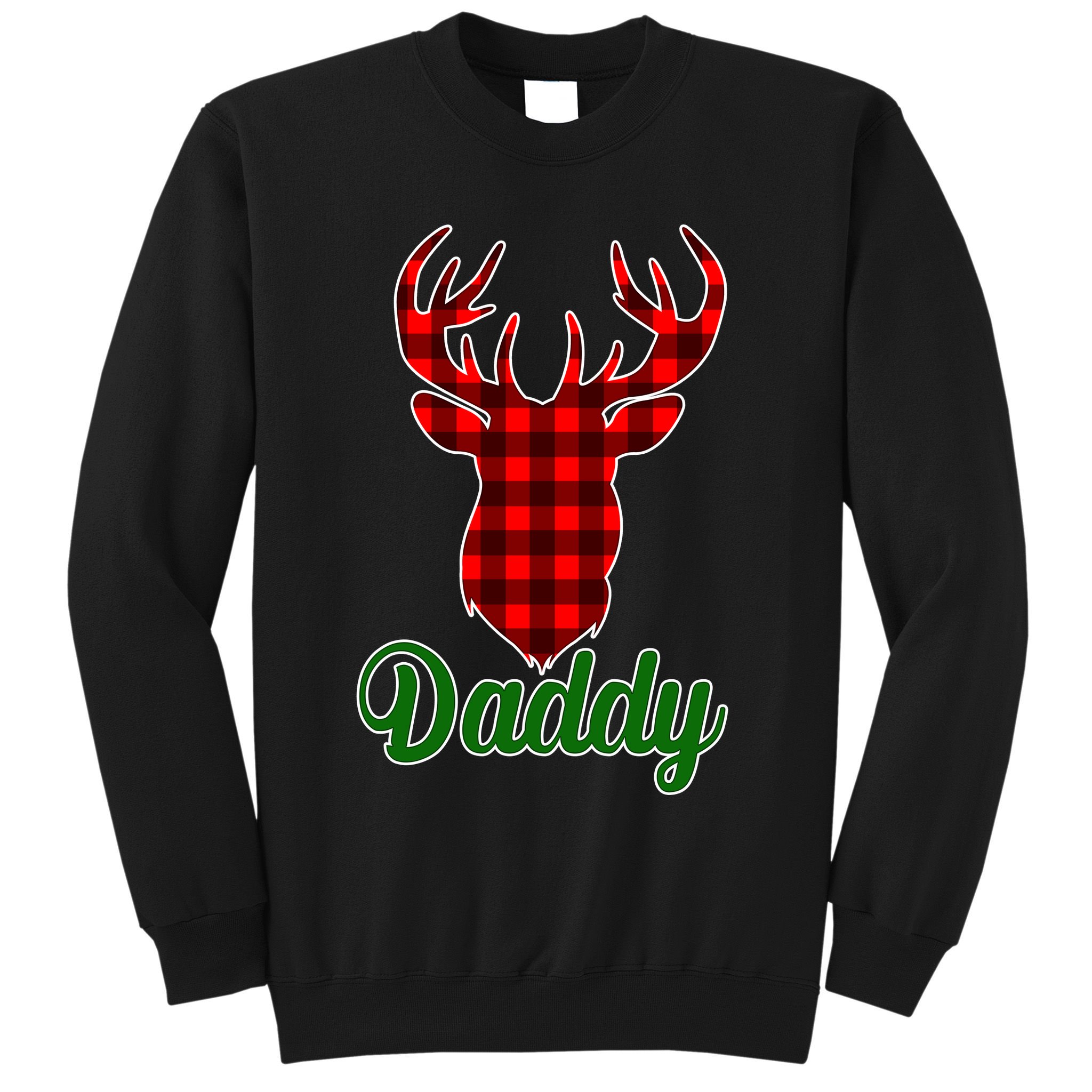 Matching Holiday Family Plaid Reindeer Daddy Sweatshirt