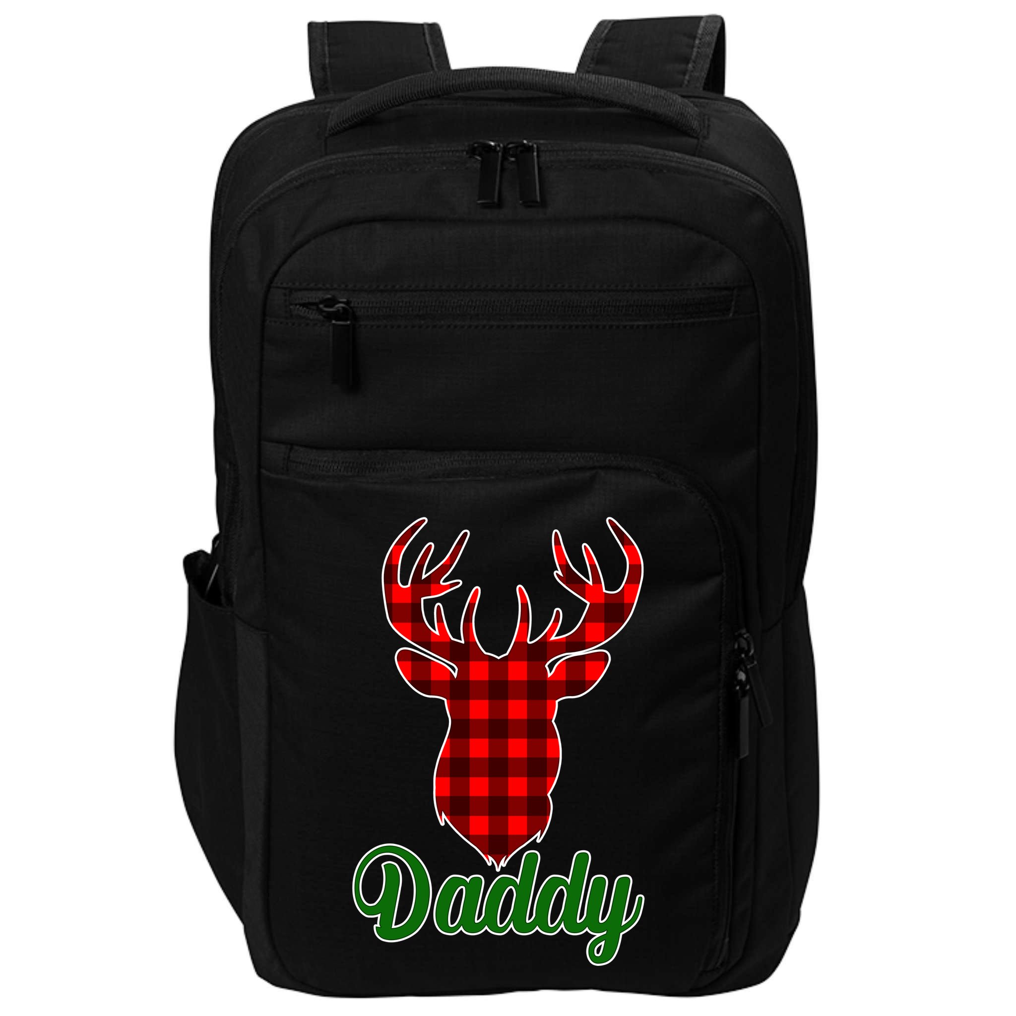 Matching Holiday Family Plaid Reindeer Daddy Impact Tech Backpack