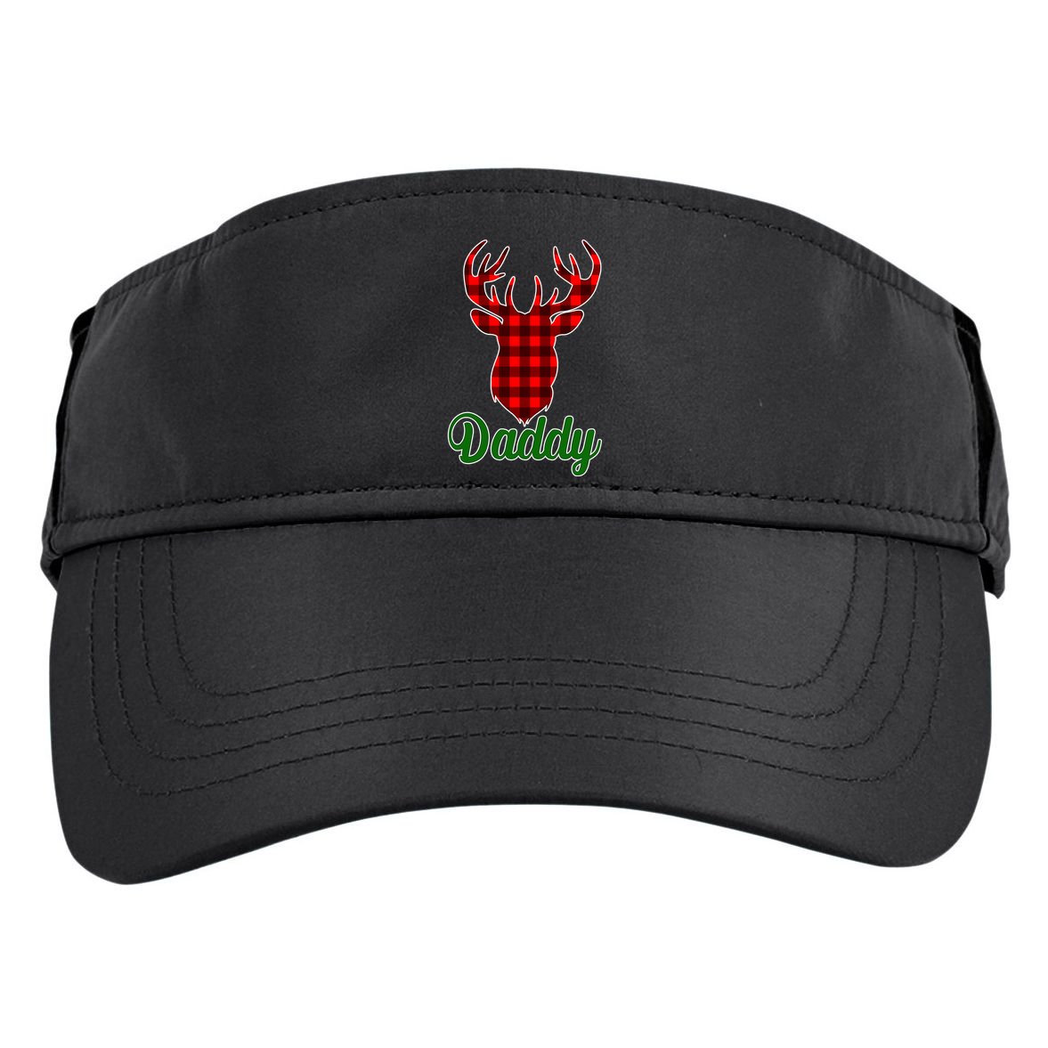 Matching Holiday Family Plaid Reindeer Daddy Adult Drive Performance Visor