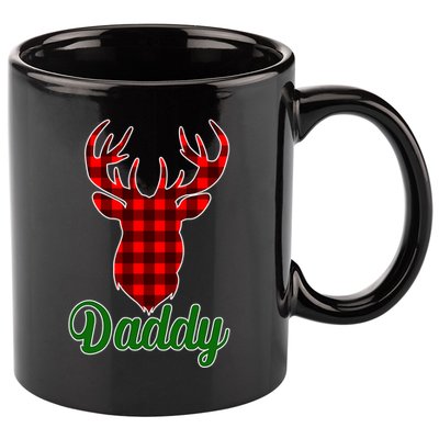 Matching Holiday Family Plaid Reindeer Daddy 11oz C Handle Ceramic Mug