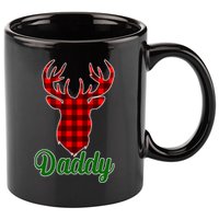 Matching Holiday Family Plaid Reindeer Daddy 11oz C Handle Ceramic Mug