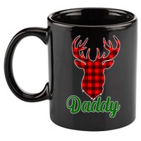 Matching Holiday Family Plaid Reindeer Daddy 11oz C Handle Ceramic Mug