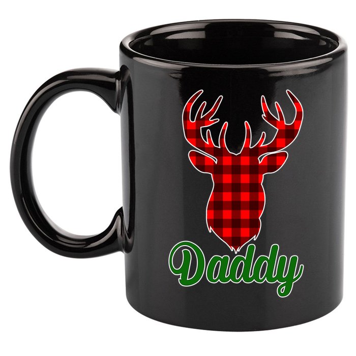 Matching Holiday Family Plaid Reindeer Daddy 11oz C Handle Ceramic Mug