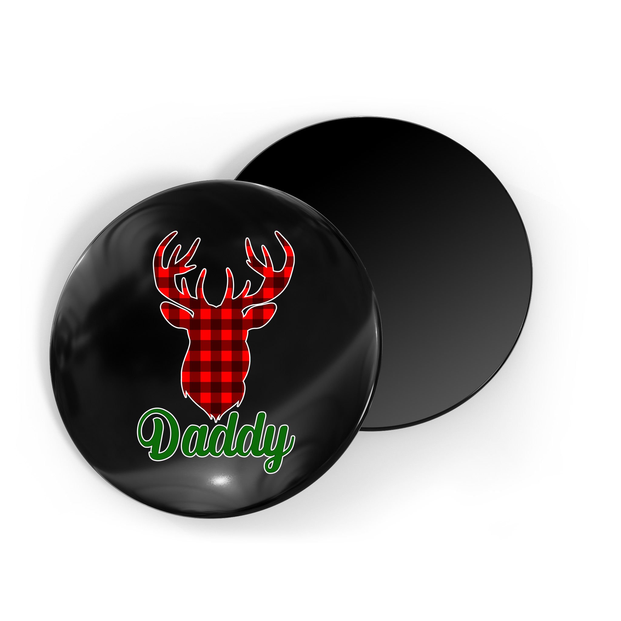 Matching Holiday Family Plaid Reindeer Daddy Magnet