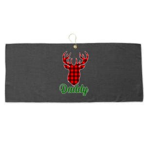 Matching Holiday Family Plaid Reindeer Daddy Large Microfiber Waffle Golf Towel