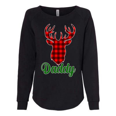 Matching Holiday Family Plaid Reindeer Daddy Womens California Wash Sweatshirt