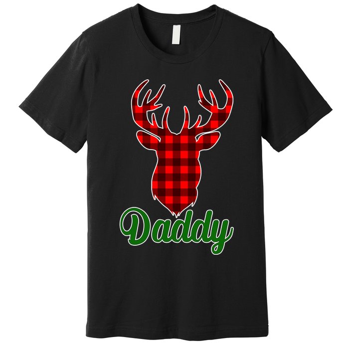 Matching Holiday Family Plaid Reindeer Daddy Premium T-Shirt
