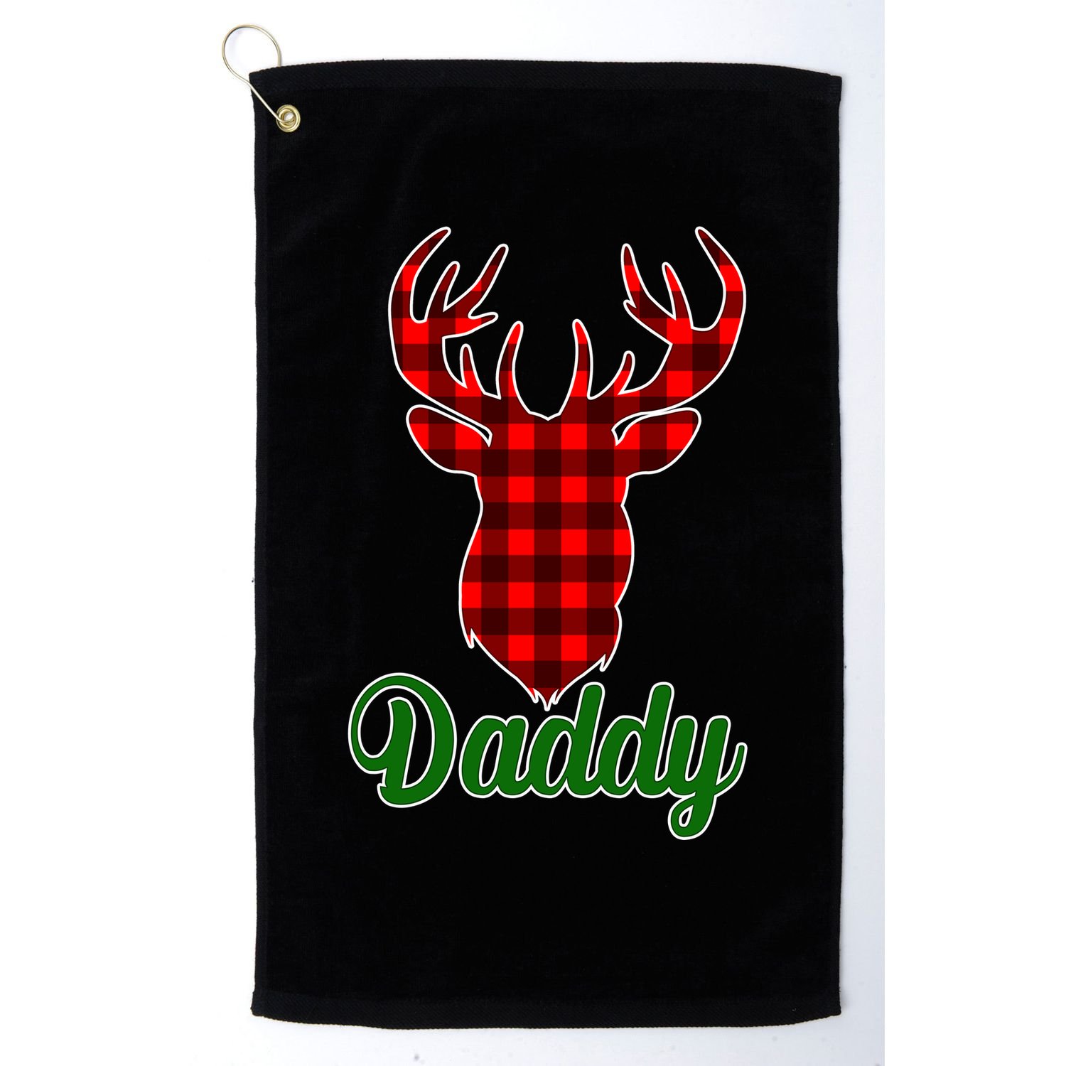Matching Holiday Family Plaid Reindeer Daddy Golf Towel