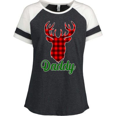 Matching Holiday Family Plaid Reindeer Daddy Enza Ladies Jersey Colorblock Tee