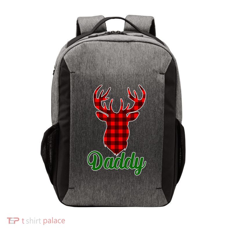 Matching Holiday Family Plaid Reindeer Daddy Vector Backpack