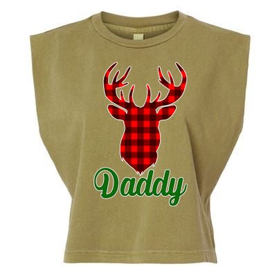 Matching Holiday Family Plaid Reindeer Daddy Garment-Dyed Women's Muscle Tee