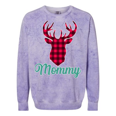 Matching Holiday Family Plaid Reindeer Mommy Colorblast Crewneck Sweatshirt