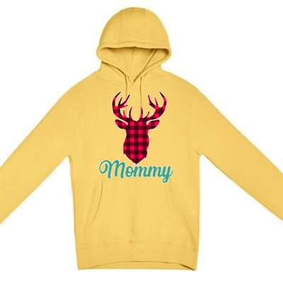 Matching Holiday Family Plaid Reindeer Mommy Premium Pullover Hoodie