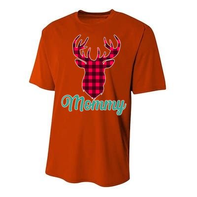 Matching Holiday Family Plaid Reindeer Mommy Performance Sprint T-Shirt