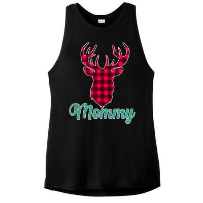 Matching Holiday Family Plaid Reindeer Mommy Ladies PosiCharge Tri-Blend Wicking Tank